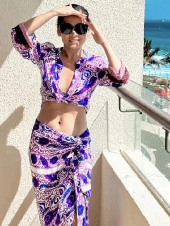 Zara 2 Piece Co-Ord Matching Blogger Fav Viral Paisley Pareo Skirt & Top NEW - Picture 3 of 15